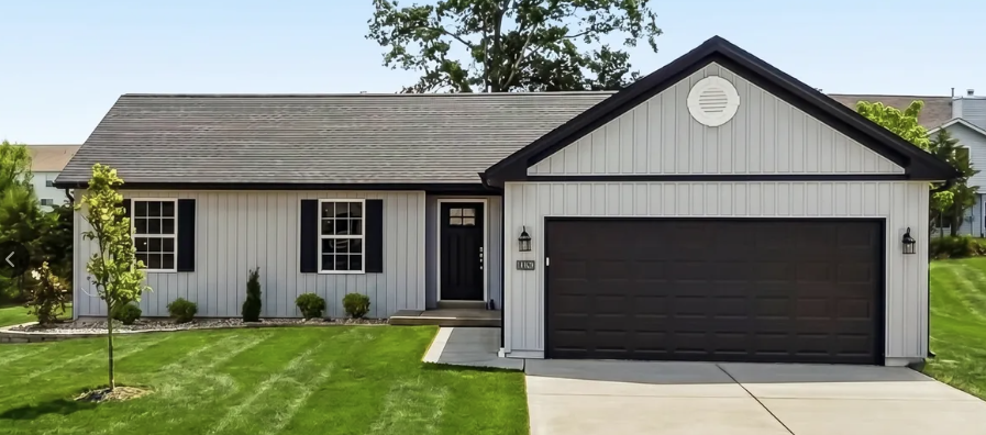 White home with gray trim