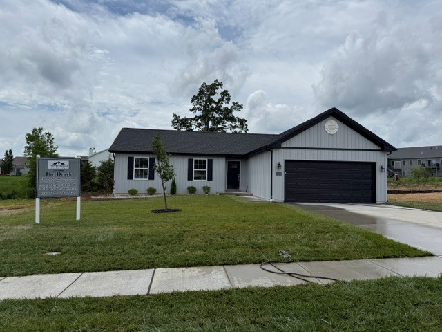 Gray house with black trim